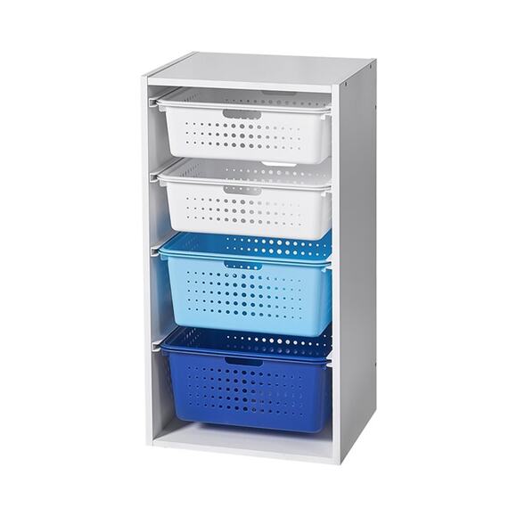 Your Zone Kids Sliding Bin Organizer with 4 Storage Bins, Blue - Picture 4 of 4